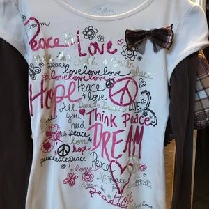 Justice 2pc shirt and skirt